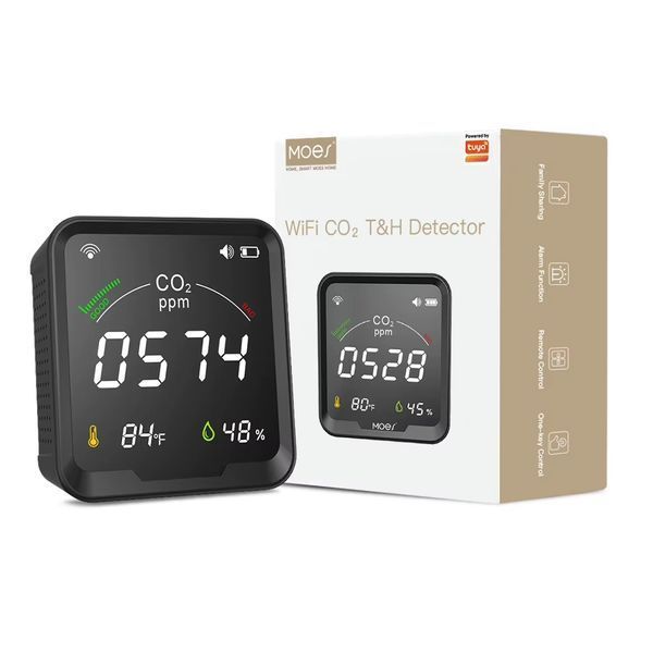 WiFi датчик детектор якості повітря СО2 3 в 1 TUYA (FCD148300) F10433 фото