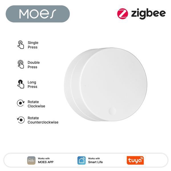 ZigBee бездротова кнопка сценаріїв Moes Tuya Smart з поворотним регулятором (ZT-RD02) F10542 фото