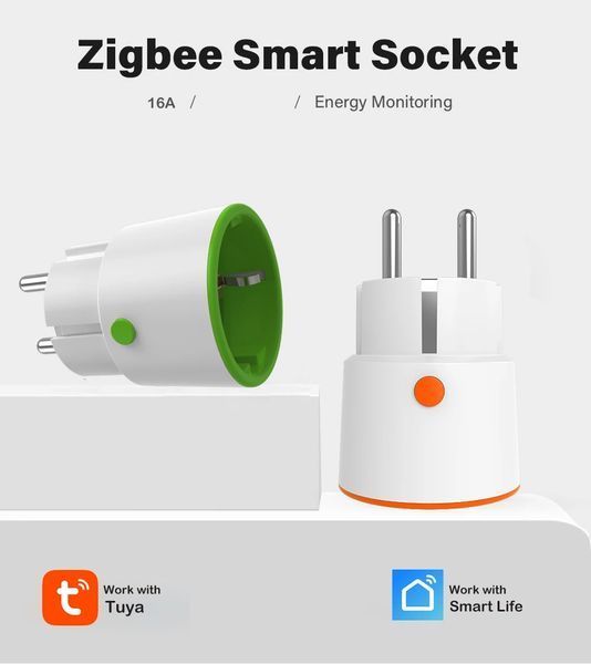 Умная розетка ZigBee 16А с энергомониторингом Tuya (NAS-WR01B) F10391 фото