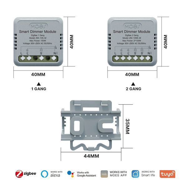 Димер Zigbee міні одноканальний MOES TUYA (ZM-105-M) F10486 фото