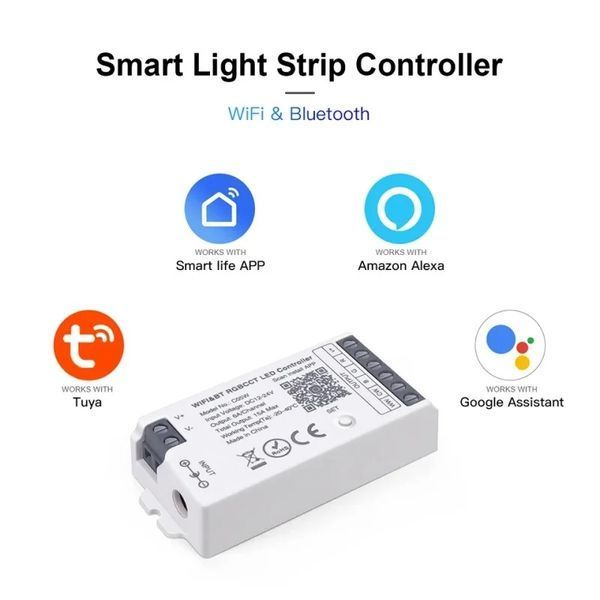 Розумний WiFi LED контролер RGB CCT світлодіодної стрічки TUYA (C05W) F10475 фото