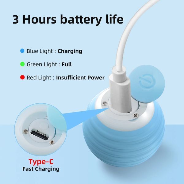 Умная игрушка для кошек смарт мяч USB розовый (F10399) F10399 фото