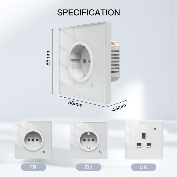 Розумна розетка ZigBee з енергомоніторингом біла Tuya 16A (ZK-EU-W) F10108 фото