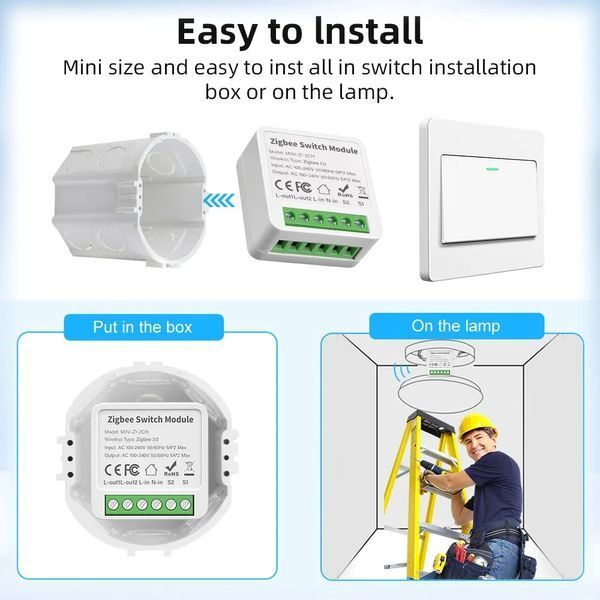 Реле ZigBee четырехканальное Tuya (MINI-Z1-4CH) F10032 фото