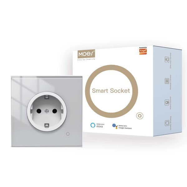 Розумна розетка ZigBee з енергомоніторингом біла Tuya 16A (ZK-EU-W) F10108 фото