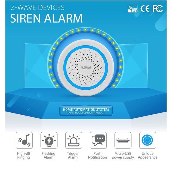 Сирена беспроводная 100dB Z-Wave NEO Coolcam (NAS-AB02Z) F10257 фото
