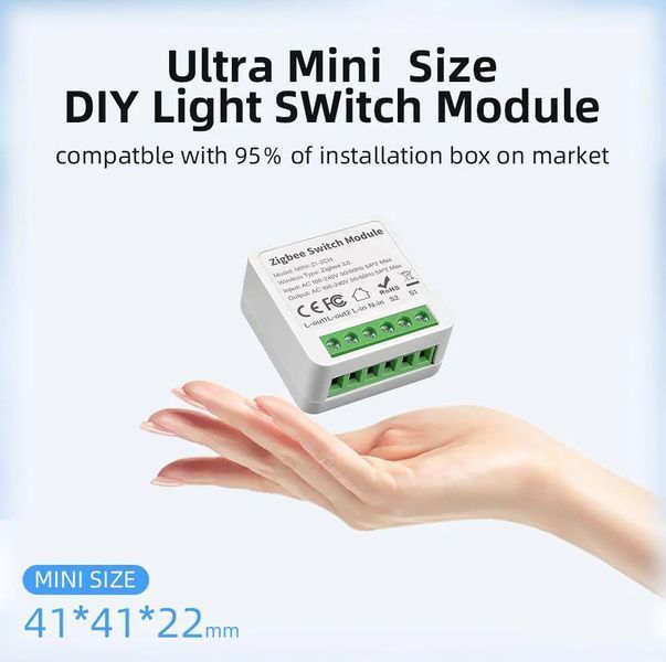 Реле ZigBee четырехканальное Tuya (MINI-Z1-4CH) F10032 фото