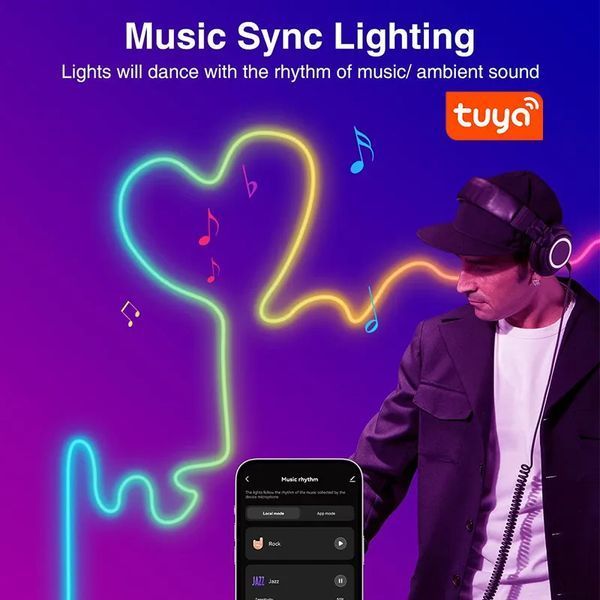 WiFi Гнучкий світлодіодний неон RGBIC TUYA 3 м (F10352) F10352 фото