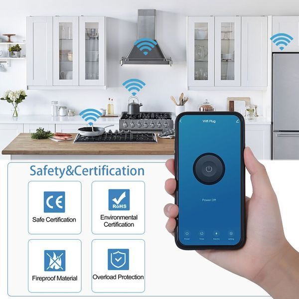 Умная розетка WiFi с энергомониторингом Tuya 20A (F10017) F10017 фото