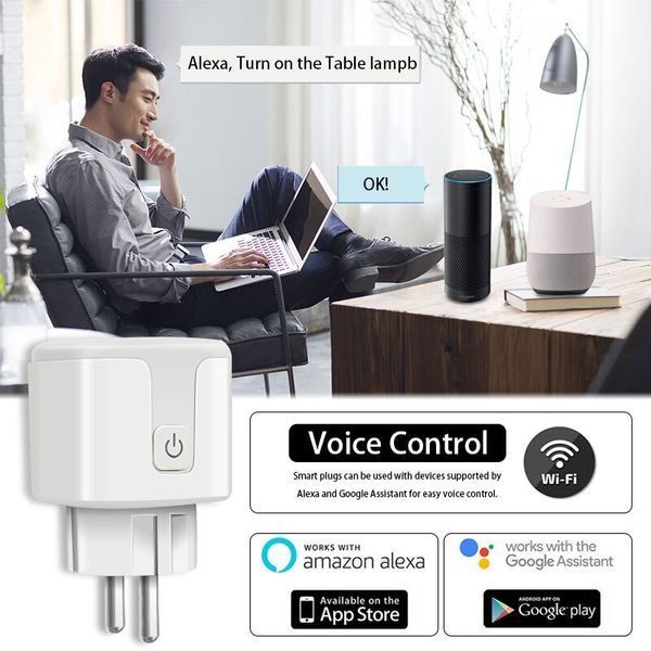 Умная розетка WiFi с энергомониторингом Tuya 20A (F10017) F10017 фото