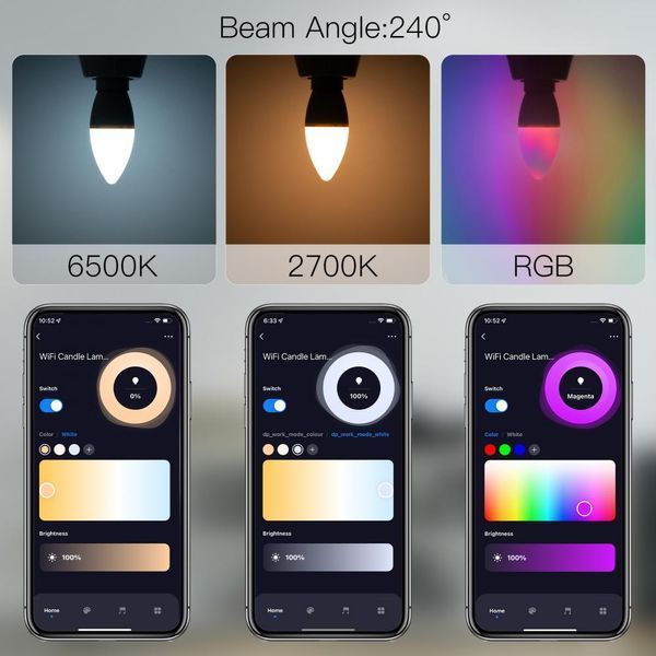 LED светодиодная лампа RGB+CW WIFI GU10 TUYA (F10038) F10038 фото