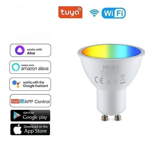 LED светодиодная лампа RGB+CW WIFI GU10 TUYA (F10038) F10038 фото