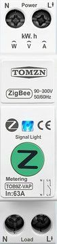Zigbee автоматический выключатель TUYA 1-63А с энергомониторингом и защитой (TOB9Z-VAP VA) F10379 фото