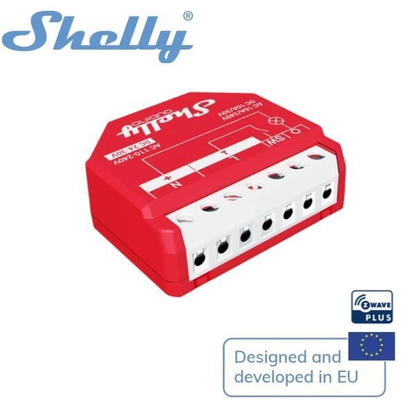 Реле одноканальное Z-Wave Shelly Qubino Wave 1PM (АС-DC) F10263 фото
