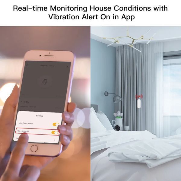 Датчик вібрації та удару Zigbee TUYA (F10360) F10360 фото