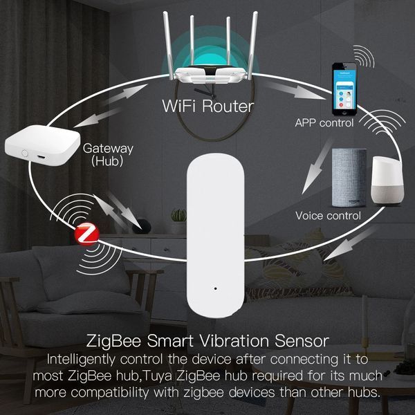 Датчик вібрації та удару Zigbee TUYA (F10360) F10360 фото