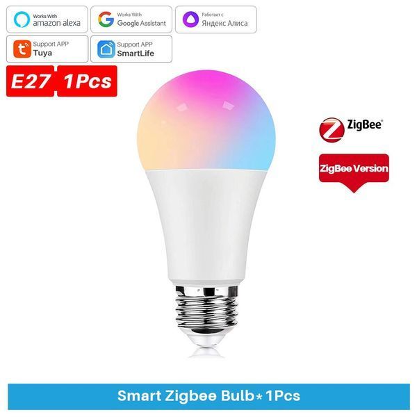 LED світлодіодна лампа RGBCW Zigbee E27 TUYA (F10071) F10071 фото