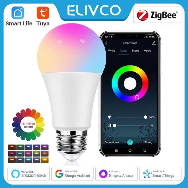 LED світлодіодна лампа RGBCW Zigbee E27 TUYA (F10071) F10071 фото