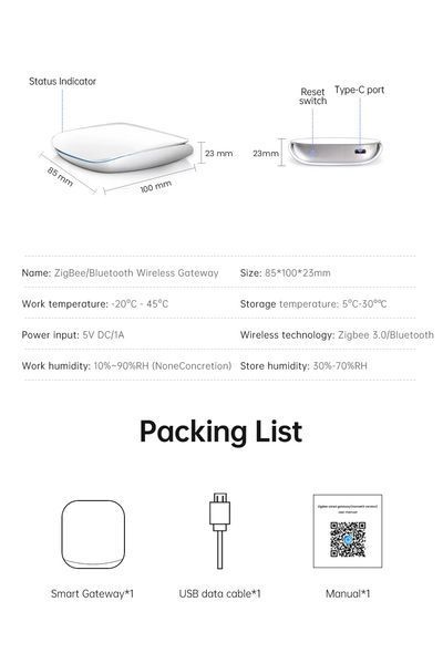 Шлюз Хаб умного дома Zigbee Bluetooth Tuya (GW16) F10462 фото