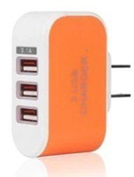 USB Розетка адаптер на три устройства оранжевая (ljh-186) F10079 фото