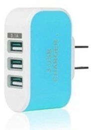 USB Розетка адаптер на три устройства голубая (ljh-186) F10080 фото