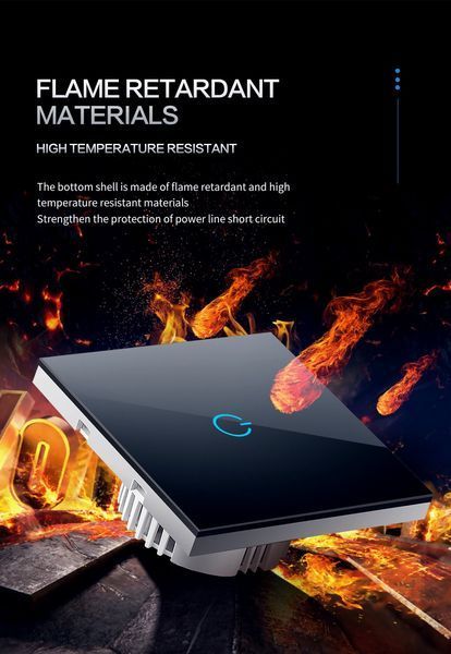 Cенсорный выключатель Wi-Fi на одну линию черный Tuya (655N) F10089 фото