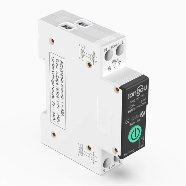 Zigbee автоматичний вимикач TUYA з енергомоніторингом та захистом (TO-Q-SY2-JZT) F10186 фото