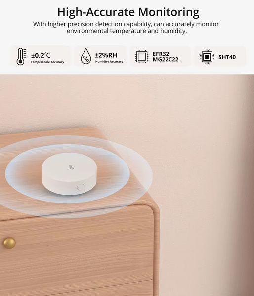 Датчик температури та вологості Zigbee SONOFF (SNZB-02) F10139 фото