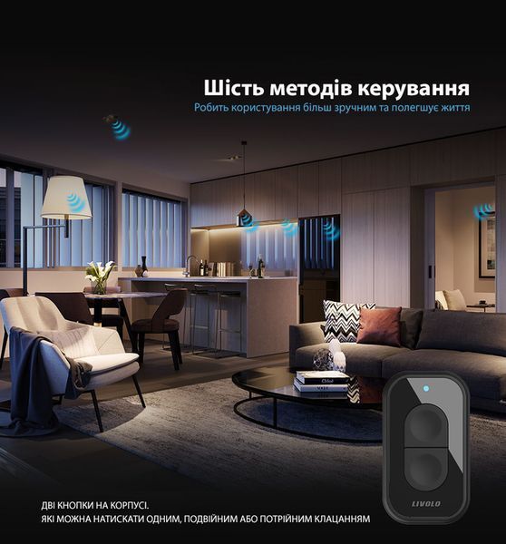 Перемикач сцен пульт ZigBee Livolo на дві кнопки (VL-XR005) F10290 фото