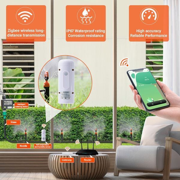 Датчик вологості та температури грунту Zigbee Tuya (QT-07S) F10042 фото