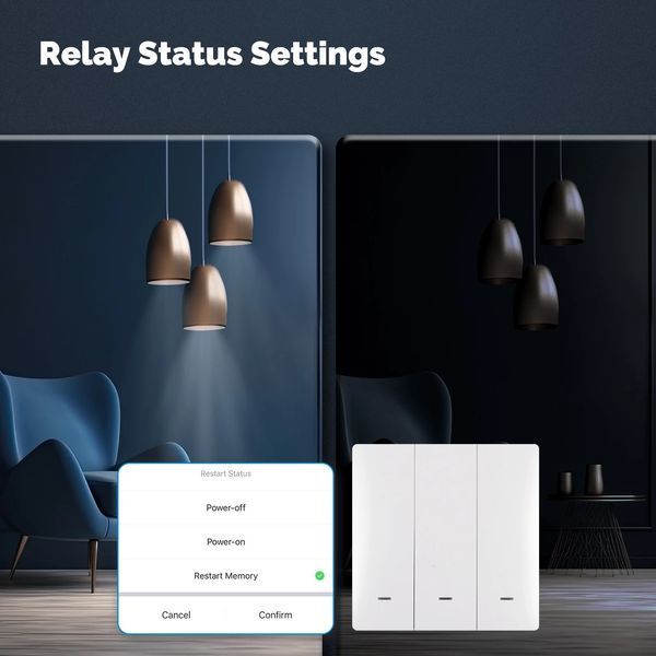Вимикач Matter Wi-Fi механічний на одну лінію білий Tuya (WS-EUB-W) F10481 фото