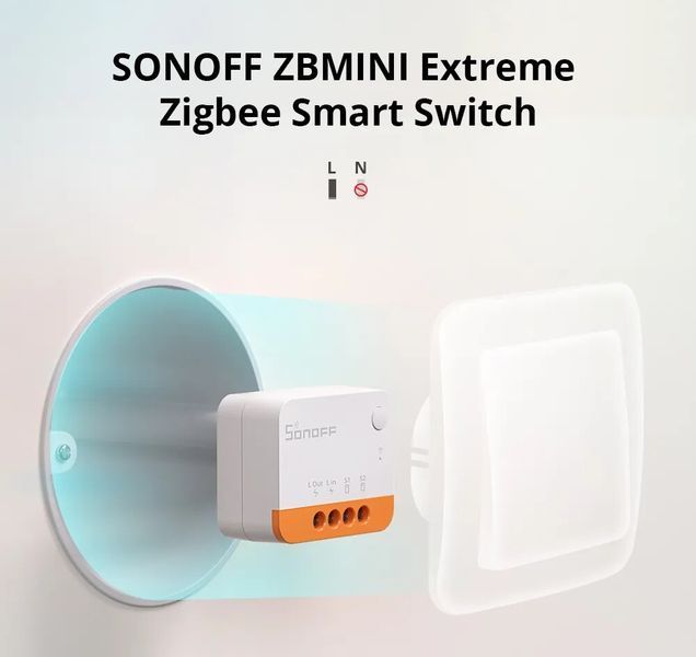 Реле ZigBee одноканальне SONOFF без нейтралі (ZBMINI L2) F10142 фото